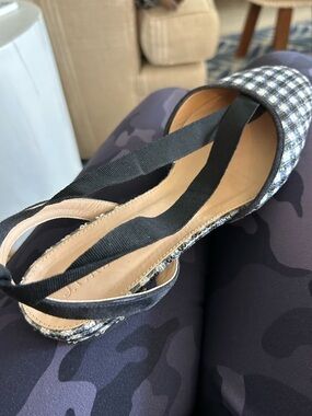 J Crew Navy Gingham Sandal